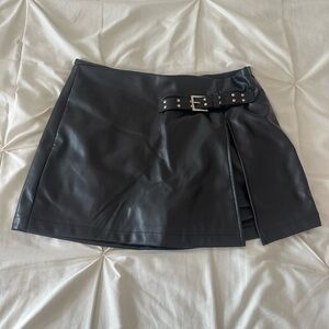 Ash Midnight Black Mini Skirt with Studded Belt